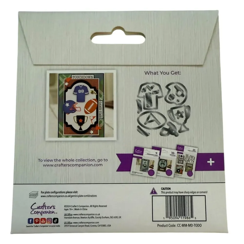 Crafters Companion Touchdown 16 Piece Paper Crafts Die Set